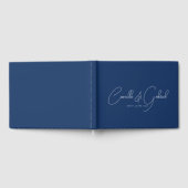 Witte script namen trouwen marineblauw gast boek (Volledig)