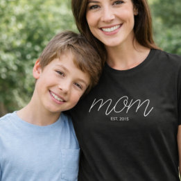 Witte Script Opgerichte Moeder T-shirt