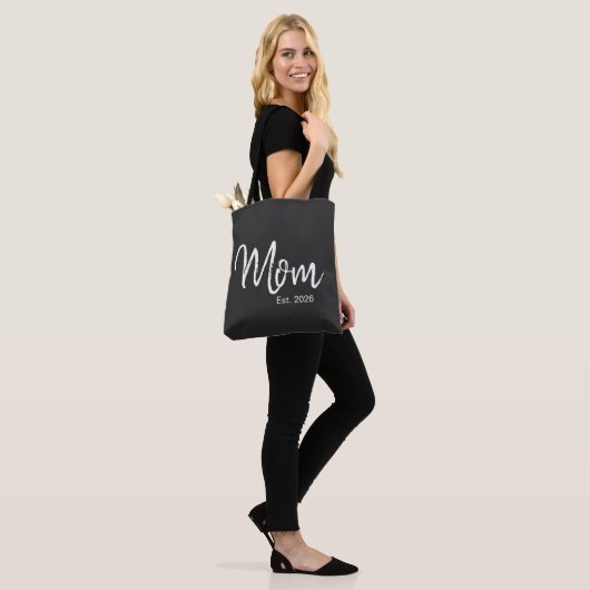 Witte Script Opgerichte Moeder Tote Bag (Op model)