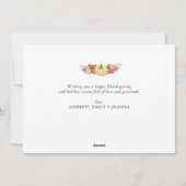 witte script oranje Thanksgiving fotokaart Feestdagenkaart (Achterkant)