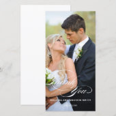 WITTE SCRIPT OVERLAY TROUWKAART BEDANKJE FOTOCARD BEDANKKAART (Voorkant / Achterkant)