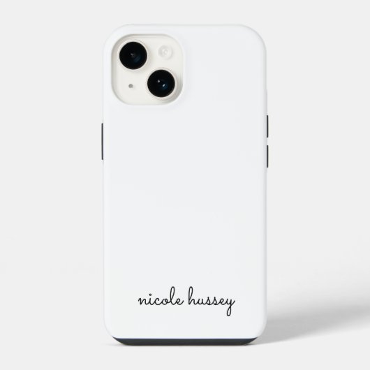 Witte script | Stijlvol monogram modern minimalis iPhone Hoesje (Achterkant)