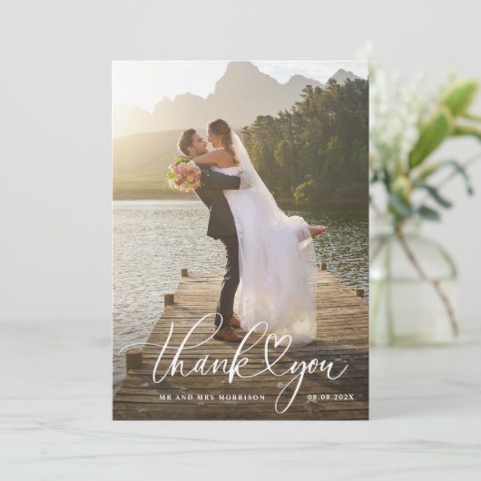 witte script trouw bedankt  (Staand voorkant)