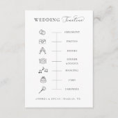 Witte Script Trouwdag Tijdlijn Volgorde van Gebeur Informatiekaartje (Voorkant)