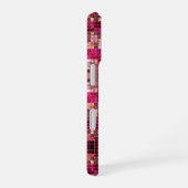 Witte scriptnaam op glitters iPhone 16 hoesje (Rechterkant)