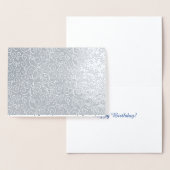 Witte scrollende curven op zilver folie kaarten (Display)
