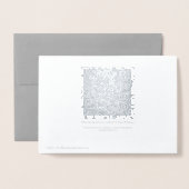 Witte scrollende curven op zilver folie kaarten (Met envelop)