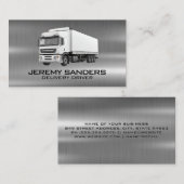 Witte semi truck geparkeerd | bezorger visitekaartje (Voorkant / Achterkant)