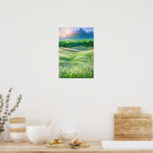 Witte Sereniteitsvelden Poster (Keuken)