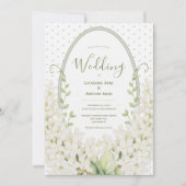 Witte Sering Bloemige Waterverf Vintage Bruiloft Kaart (Voorkant)
