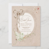 Witte Sering Lint Vintage Whimsical Bruids- Kaart (Voorkant)