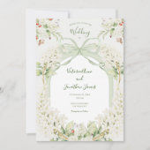 Witte Sering Vintage Elegante Trouw Kaart (Voorkant)