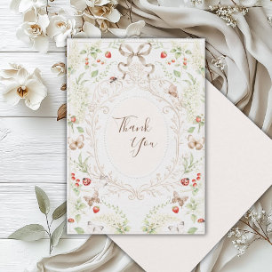 Witte Sering Whimsie Antiek Bedankkaart