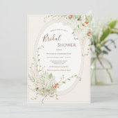 Witte Seringelint Vintage Whimsical Bruids- Kaart (Staand voorkant)