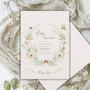 Witte Seringen Whimsical Vintage Baby Borrel Kaart