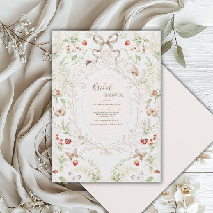 Witte Seringen Whimsical Vintage Bruiloft Feest Kaart