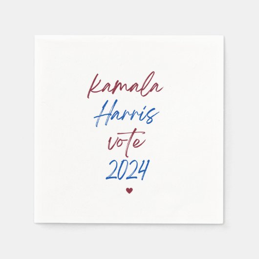 Witte servetten voor Kamala Harris 2024 (Voorkant)