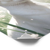 Witte Sfinx Kat en Bloemen Poster (Hoek)