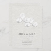 Witte Shamrock Bruiloft Kaart (Voorkant / Achterkant)