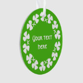 Witte Shamrockrand Tekst toevoegen Ornament (voorkant)