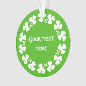 Witte Shamrockrand Tekst toevoegen Ornament (voorkant)