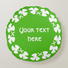 Witte Shamrockrand Tekst toevoegen Rond Kussen
