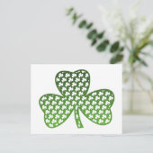 Witte Shamrocks in het groene Shamrock Briefkaart (Staand voorkant)