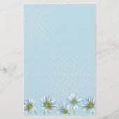 Witte Shasta Daisy Bloemtekening Briefpapier (Voorkant)