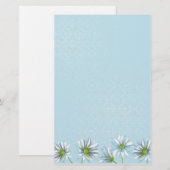 Witte Shasta Daisy Bloemtekening Briefpapier (Voorkant / Achterkant)