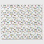 Witte Sheepadoodle Hond Verjaardag Cadeaupapier (Vlak)