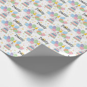 Witte Sheepadoodle Hond Verjaardag Cadeaupapier (Hoek)