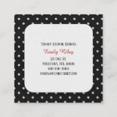 Witte Sheer boog op polka dot patroon Vierkante Visitekaartje (Achterkant)