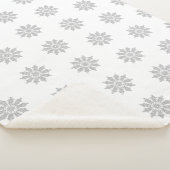 Witte sherpa-deken met sneeuwvlokken sherpa deken (3/4)