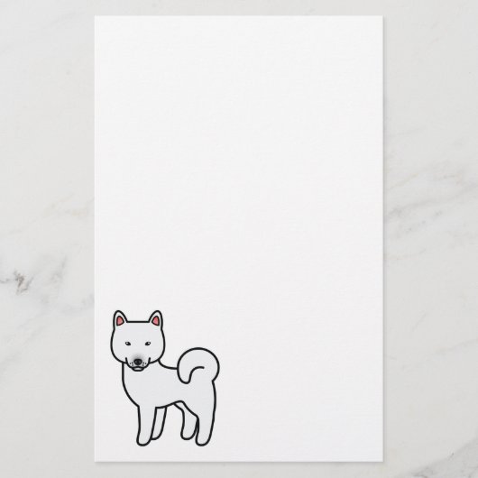 Witte Shiba Inu Briefpapier (Voorkant)