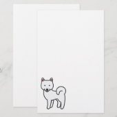 Witte Shiba Inu Briefpapier (Voorkant / Achterkant)