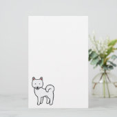 Witte Shiba Inu Briefpapier (Staand voorkant)