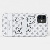 Witte Shiba Inu Schattige Cartoon Hond & Naam Case-Mate iPhone Case (Achterkant (horizontaal))