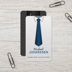 Witte Shirt Blue Stropdas Accountant Visitekaartje