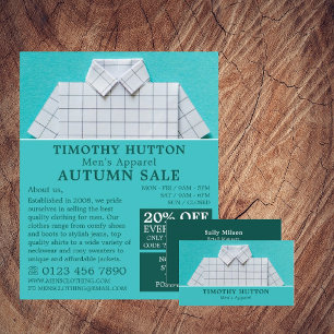 Witte Shirt, Mannen Kledingwinkel Visitekaartje