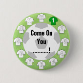 Witte Shirten. Football Fan Button Badge (Voorkant)