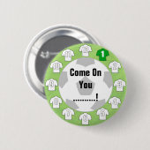 Witte Shirten. Football Fan Button Badge (Voorkant /achterkant)