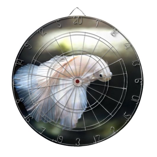 Witte siamese gevechtsvis dartbord (Voorkant)