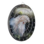 Witte siamese gevechtsvis dartbord (Voorkant Links)