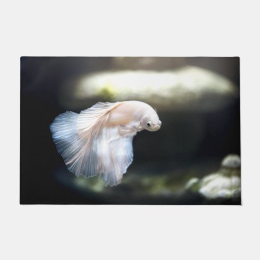 Witte siamese gevechtsvis deurmat (Voorkant)