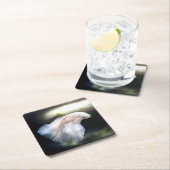 Witte siamese gevechtsvis kartonnen onderzetters (Insitu)