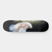 Witte siamese gevechtsvis persoonlijk skateboard (Horizontaal)