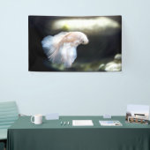 Witte siamese gevechtsvis spandoek (Beurs)