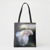 Witte siamese gevechtsvis tote bag (Voorkant)