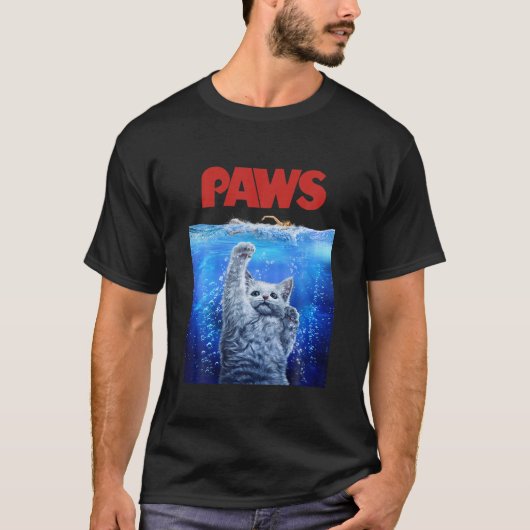 , witte Siamese kat bedreiging van het diepe Zee,  T-shirt (Voorkant)