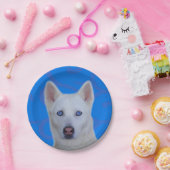 Witte Siberisch Husky Paper Bord (Feest)